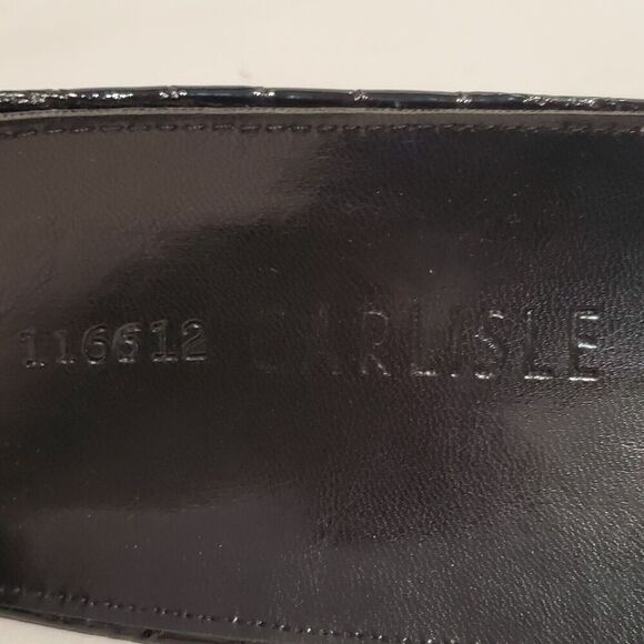 Carlisle Belt Black Embossed 3" Wide Leather Croc Pattern Sz M 34"-36" USA made - Picture 8 of 9